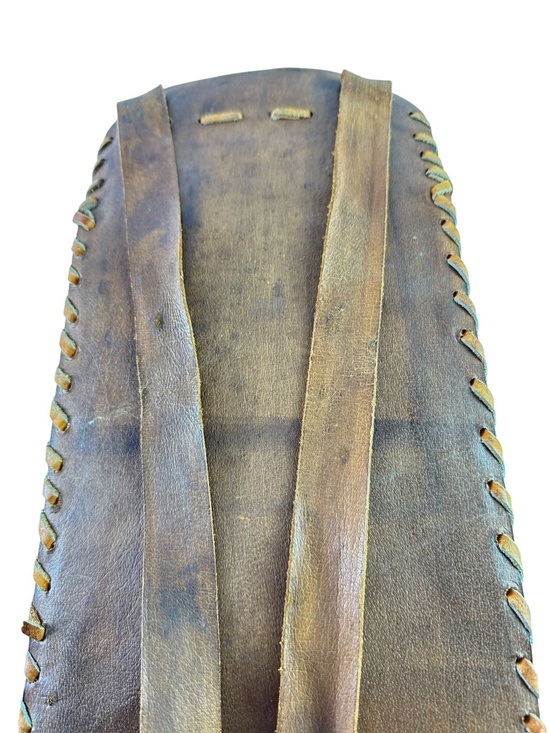 Vintage Brown Handmade Leather Chanupa Beaded Medallion Boho Backpack main image 10